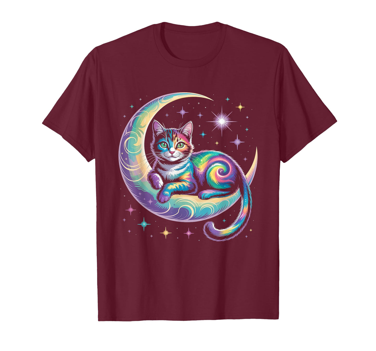 Mystical Space Cosmic Cat T-Shirt - Galaxy Kitten Graphic T-Shirt