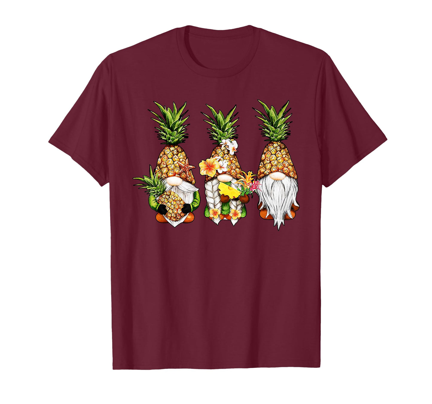 Pineapple Gnomes Beaches Summer Aloha Hawaii Hawaiian T-Shirt for Men Women Girls Kids