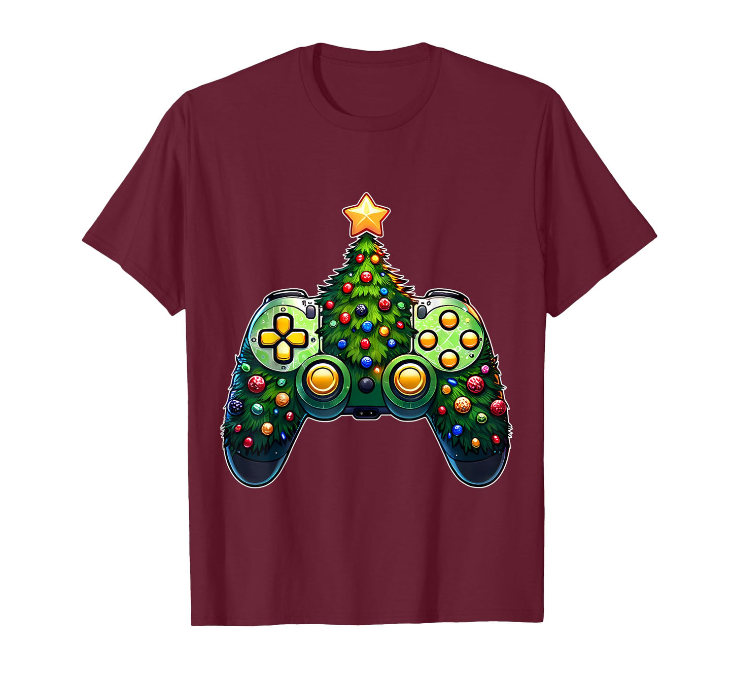 Christmas Gamer T-shirt Gaming Controller Christmas Tree T-Shirt
