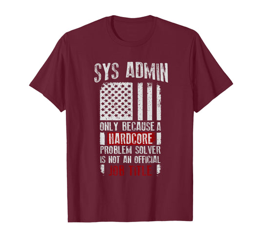 System Administrator Definition Vintage USA American Flag T-Shirt