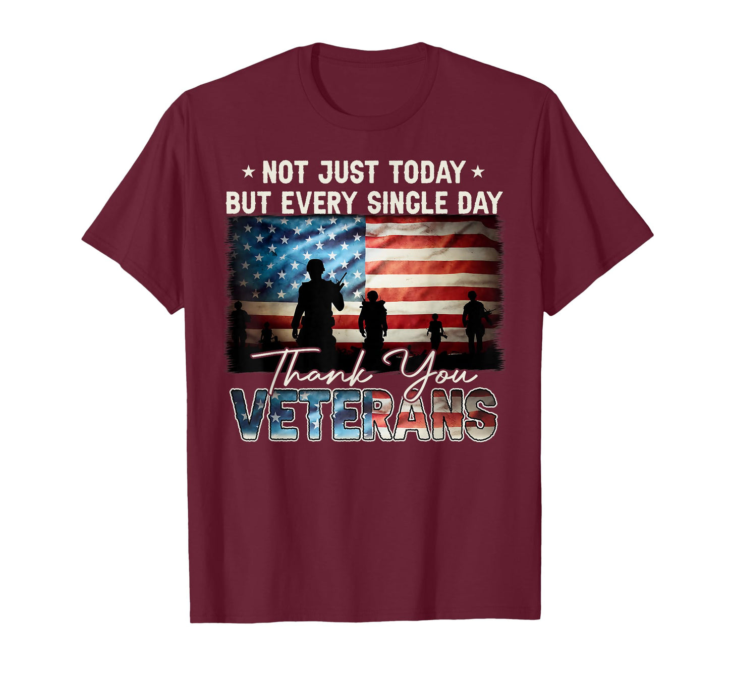 Patriotic American Flag Thank You Veterans Men Women Kids T-Shirt