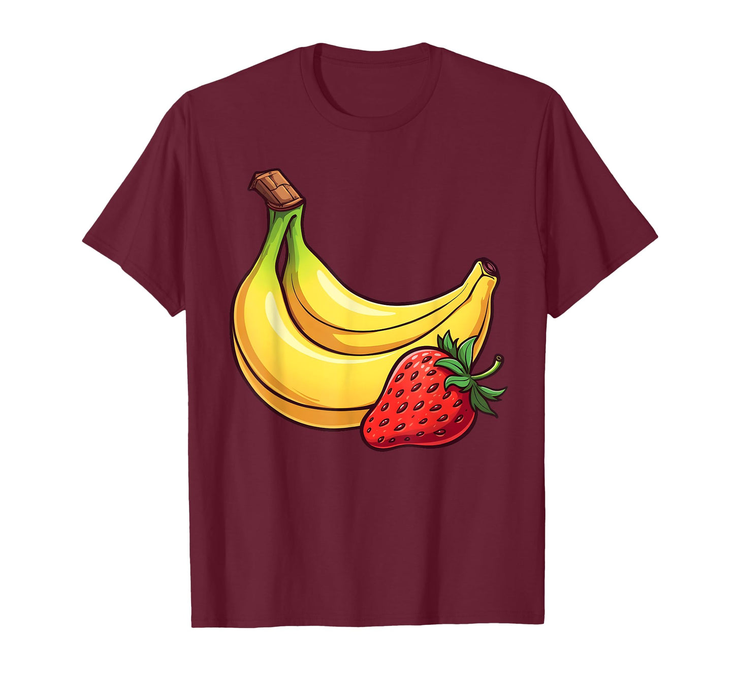 Banana Strawberry Tee Fruit Kawaii Fruits Comic Cartoon Kids T-Shirt