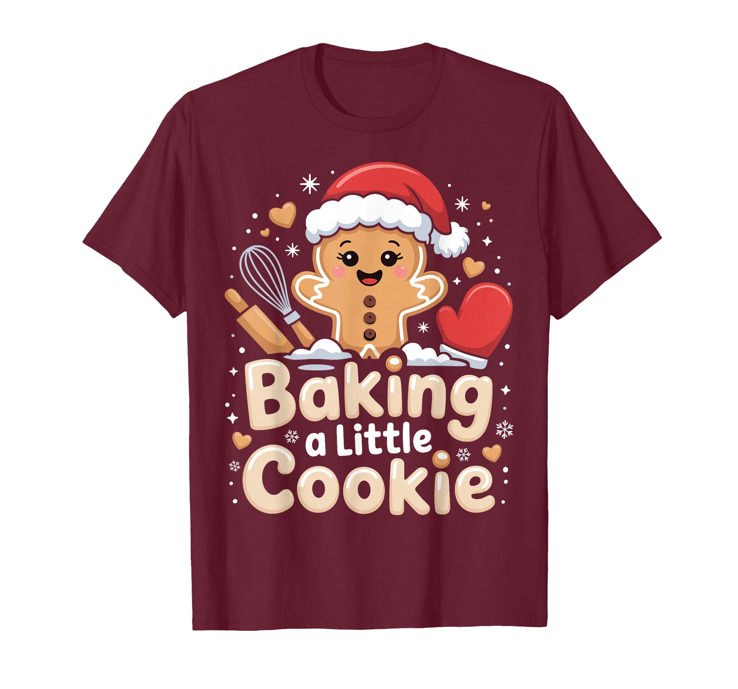 Baking A Little Cookie Cute Christmas Pregnancy Announcement T-Shirt