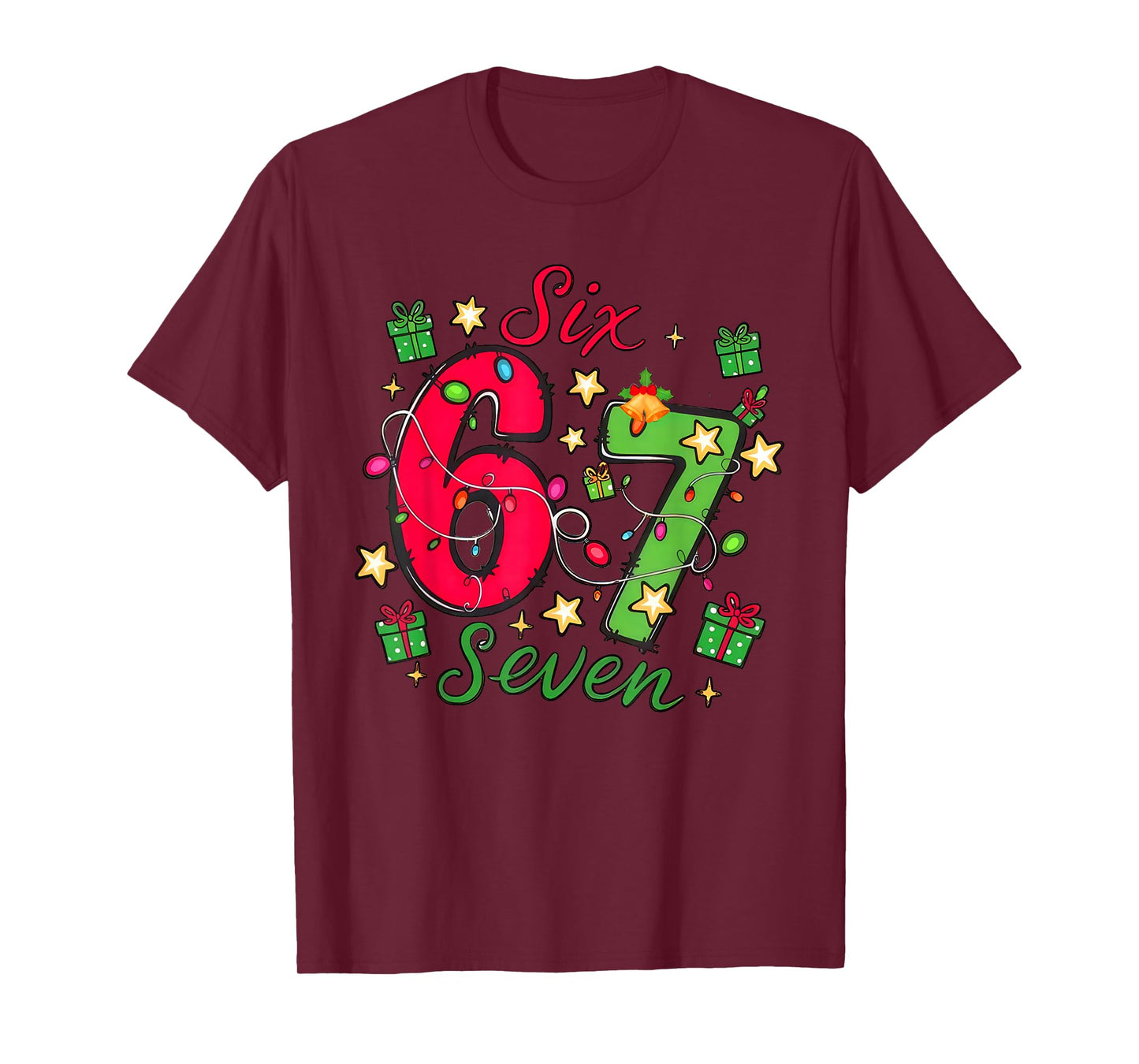 67 Green Hands Christmas Shirt Six Seven Meme Brainrot Xmas T-Shirt
