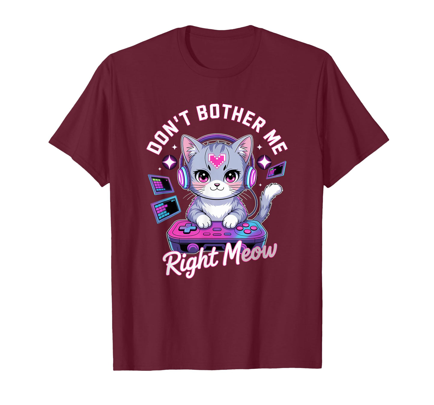 Don't Bother Me Right Meow, Video Gamer and Cat T-Shirt