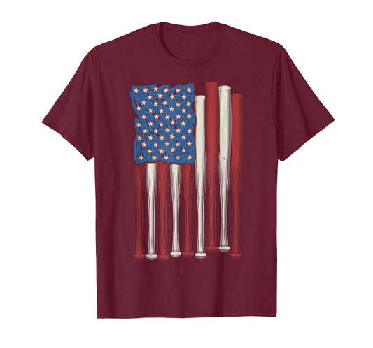 Baseball US Flag T-Shirt