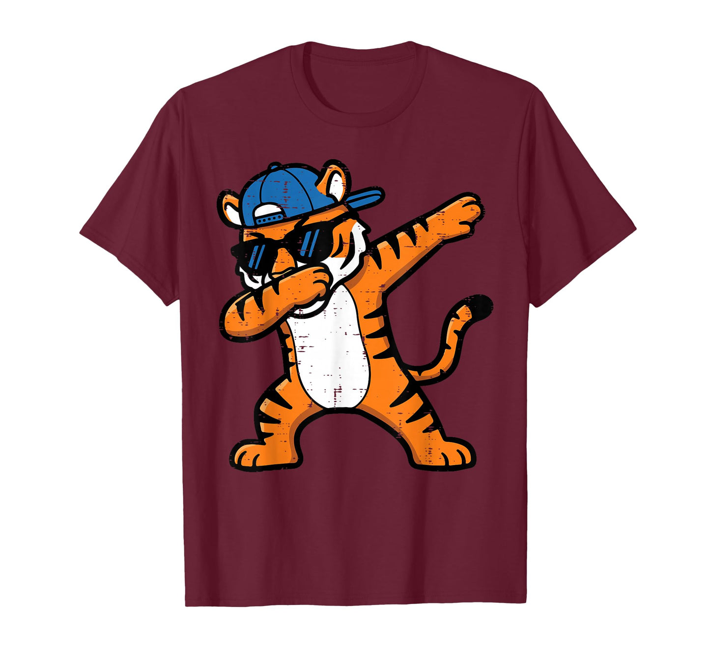 Dabbing Tiger Cap Funny Girls Boys Youth Teen Kids Men T-Shirt