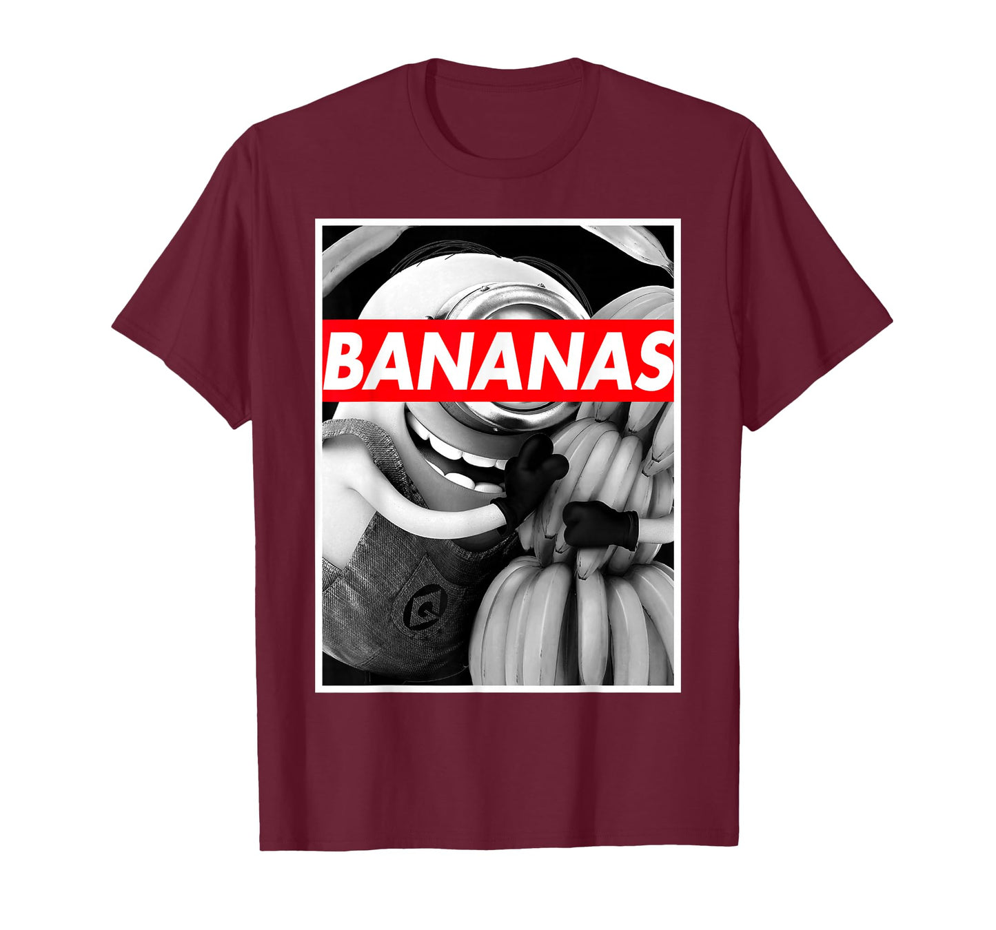 Despicable Me Minions Stuart Hugs Bananas Graphic T-Shirt T-Shirt