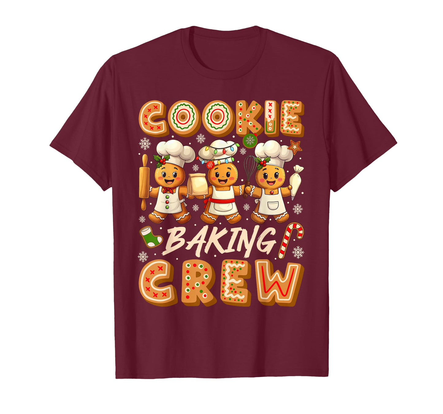Cookie Baking Crew Christmas Funny Gingerbread Lovers Kids T-Shirt