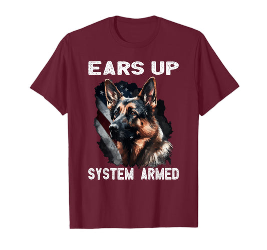 USA Flag with German Shepherd T-Shirt
