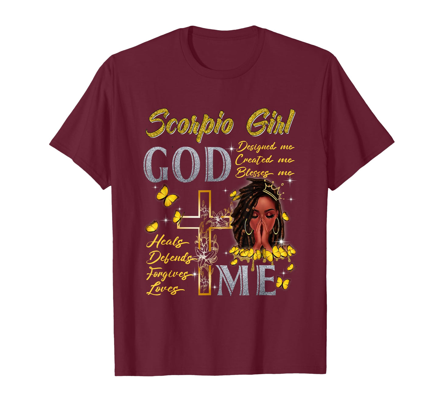 Scorpio Girl God Blesses Me Black Girl Magic Afro Melanin T-Shirt