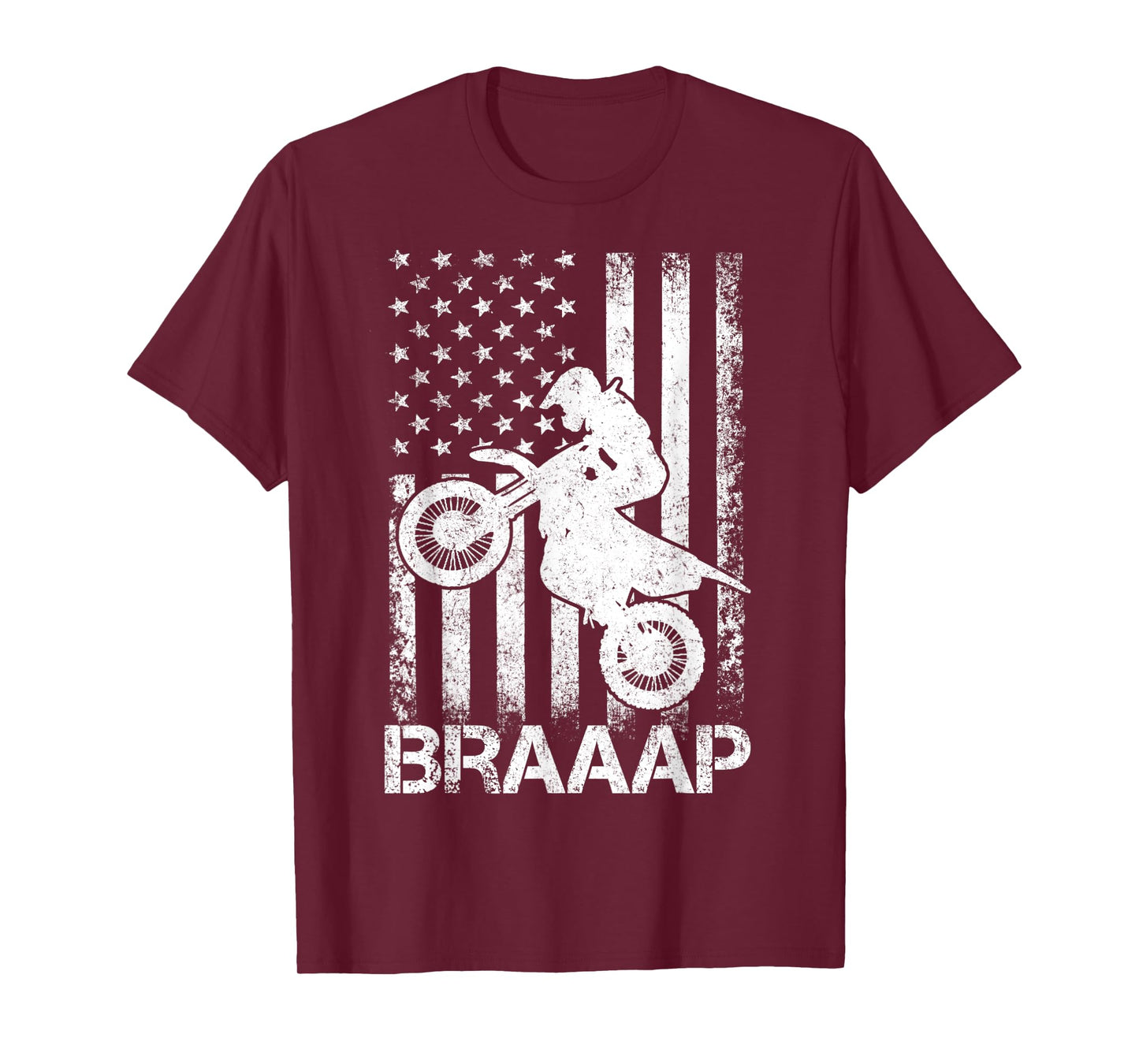 Braaap Vintage USA American Flag Tea Women Kids Men T-Shirt