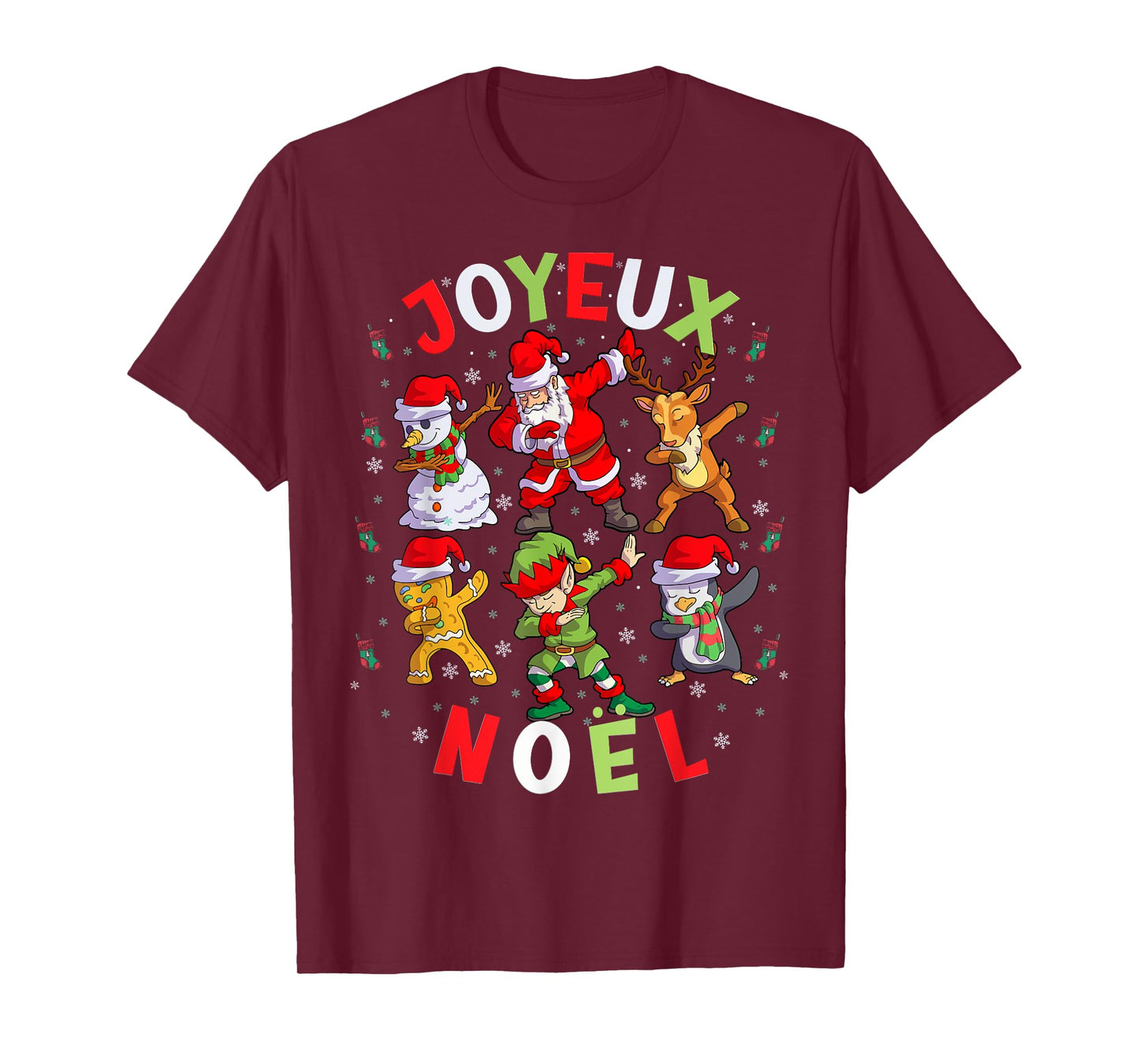 Joyeux Noel Merry Christmas French Squad Santa Elf Dab T-Shirt