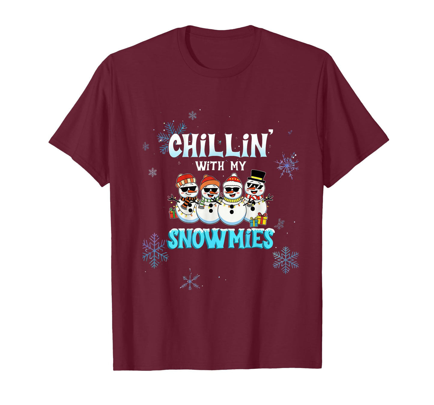 Chillin with My Snowmie Women Christmas Snowman Teacher T-Shirt