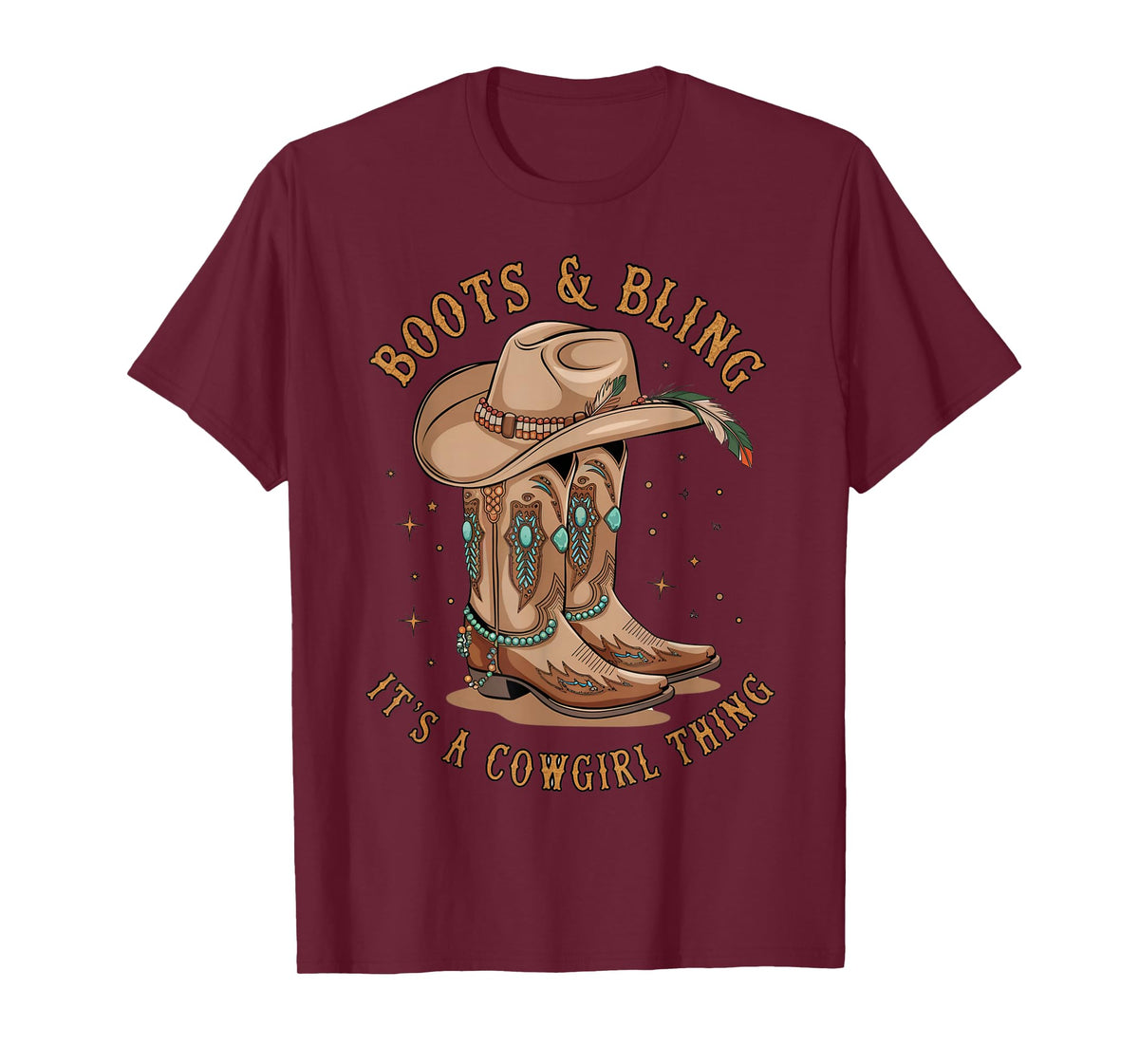 Boots and Bling its a Cowgirl Thing Rodeo Western Country T-Shirt