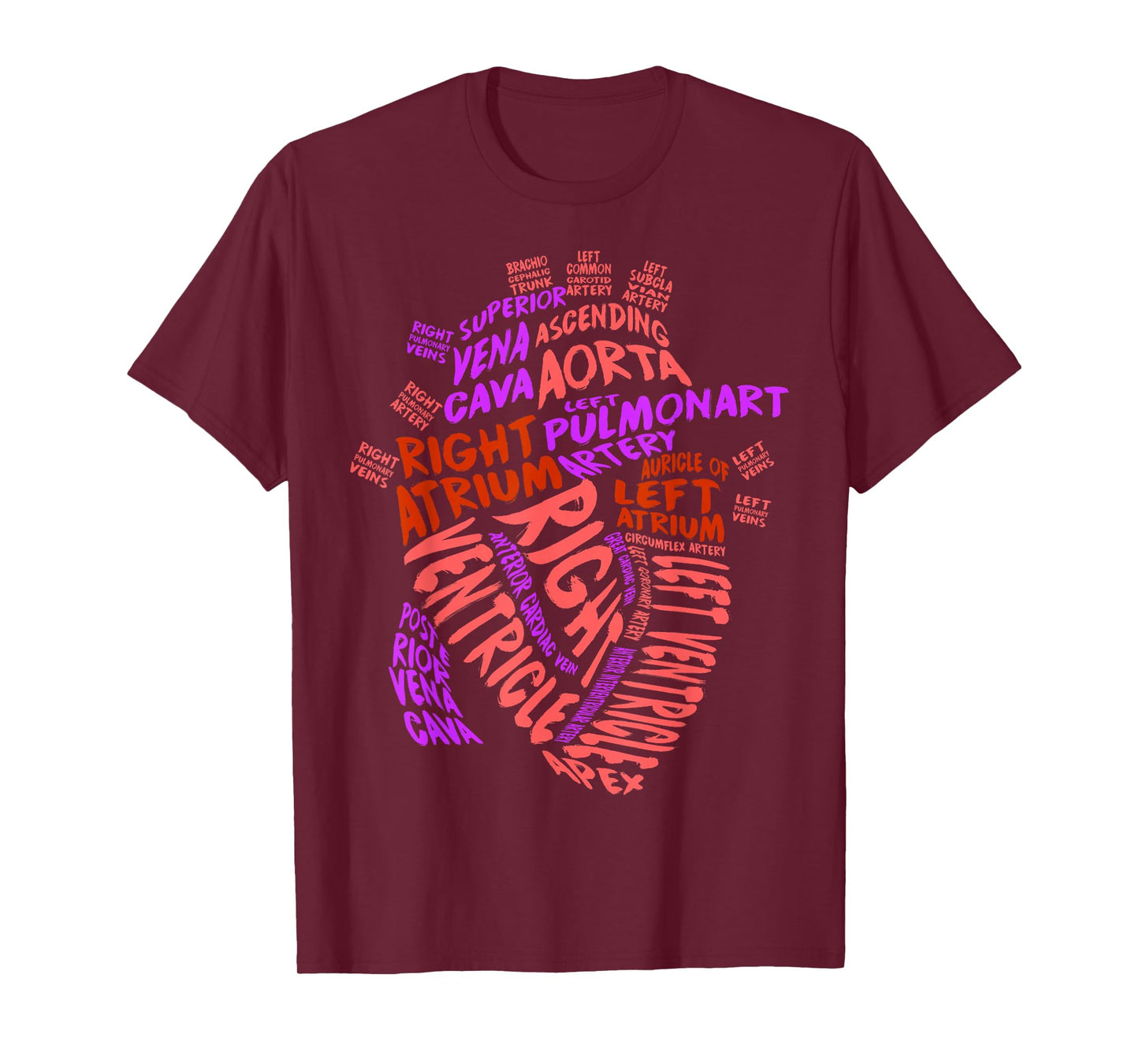 Anatomical Human Heart Cardiology Medical Cardiac Nurse T-Shirt