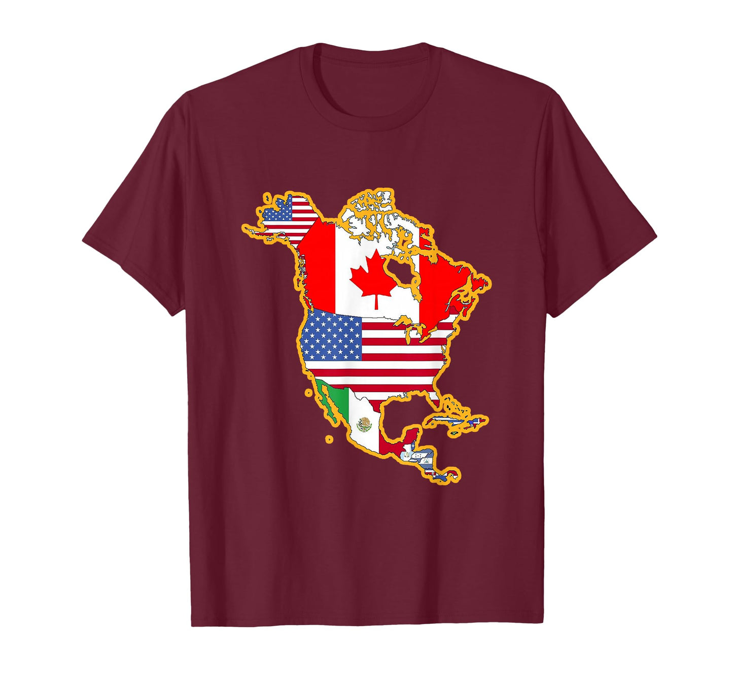 North America Continent Flag Shirt - Geography Shirt T-Shirt