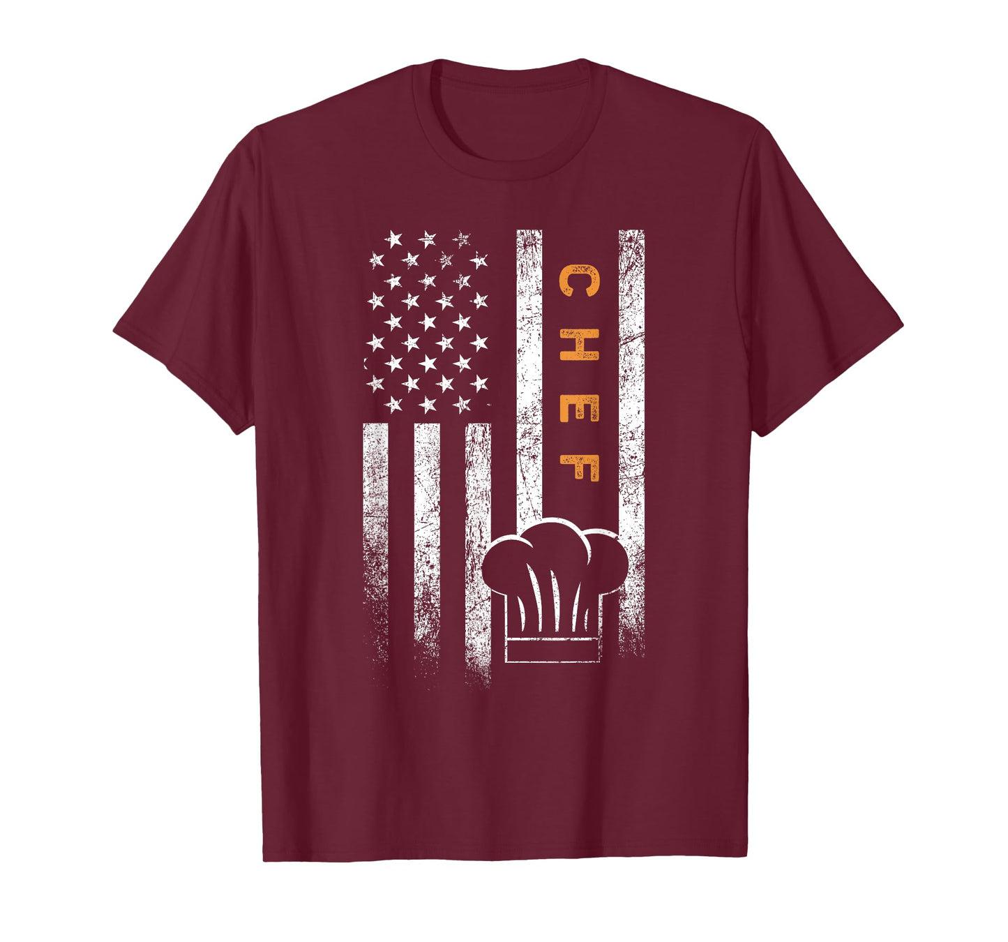Chef American Flag Design Cook Cooking Women Men T-Shirt