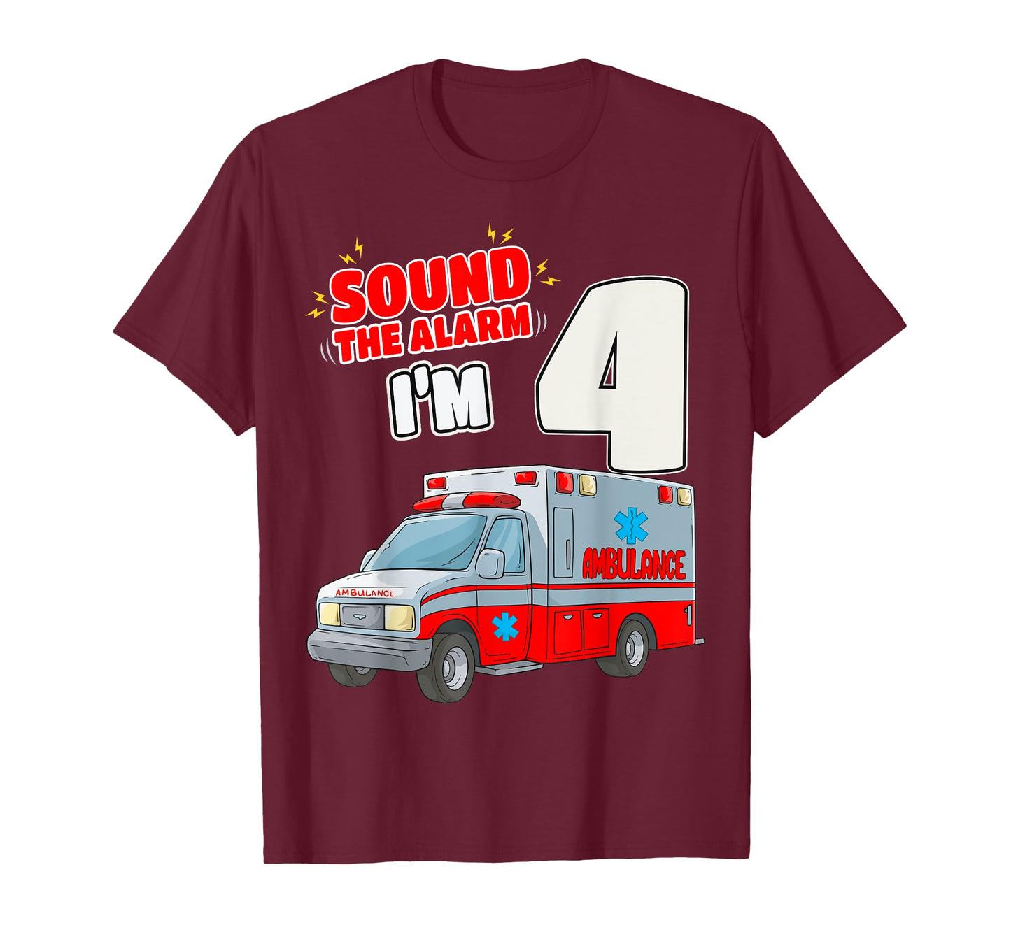 4th Birthday Medical Ambulance EMT 4 Years Old EMS Paramedic T-Shirt