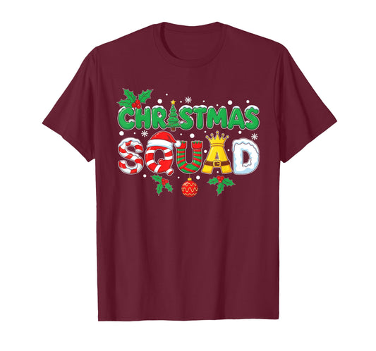 Christmas Squad Santa Dabbing Elf Family Matching Pajamas T-Shirt