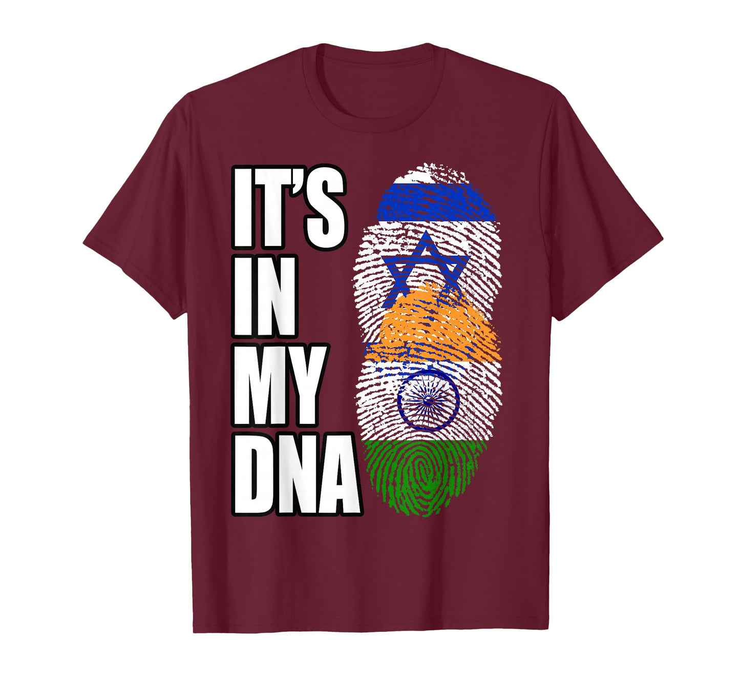 Indian And Israeli Mix DNA Flag Heritage T-Shirt