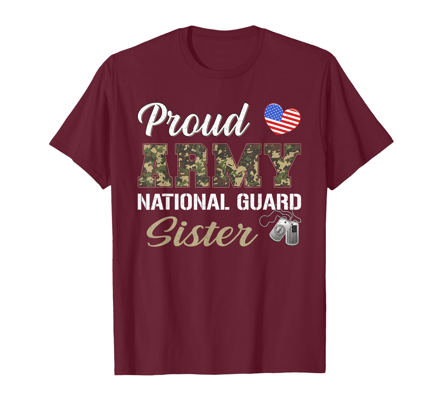 Retro Proud Army National Guard Sister Military Pride Outfit T-Shirt