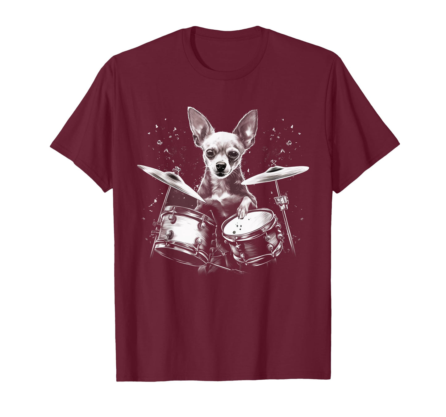 Funny Chihuahua Dog Playing Drums T-Shirt