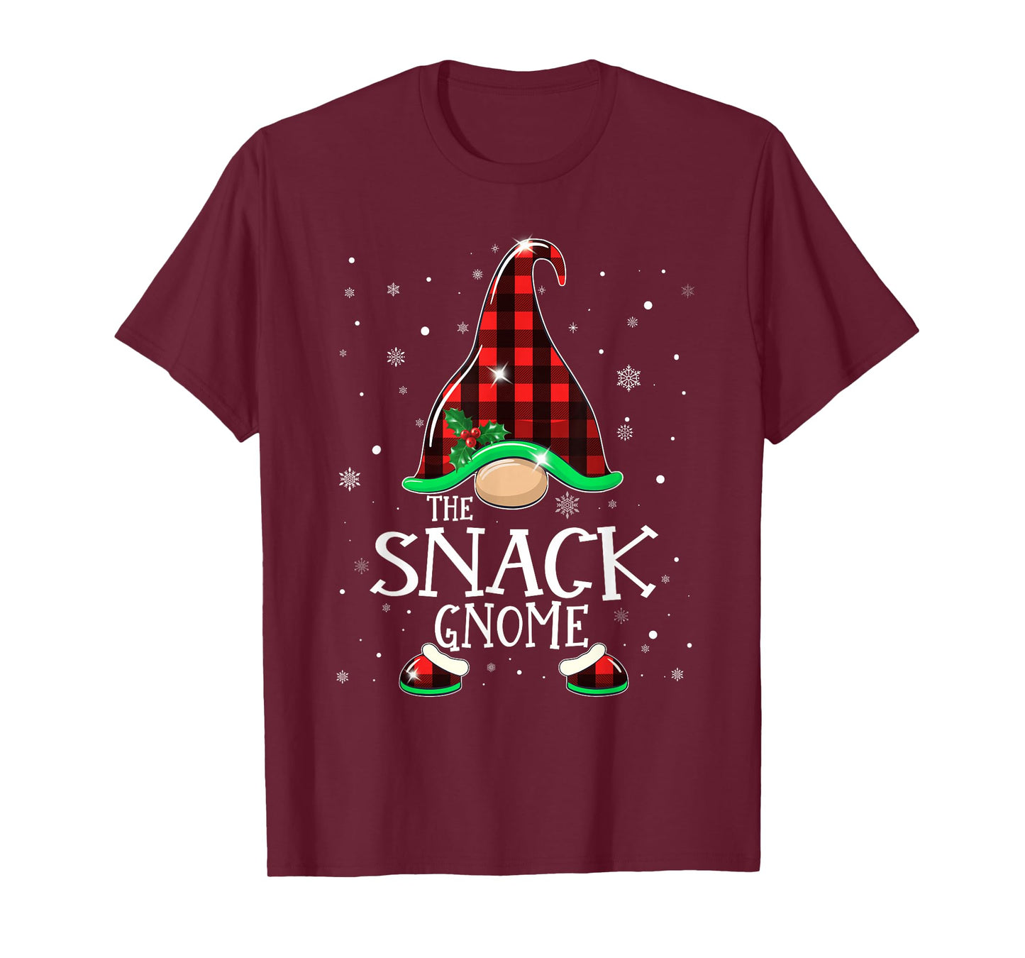 Funny The Snack Gnome Buffalo Matching Christmas Pajama T-Shirt