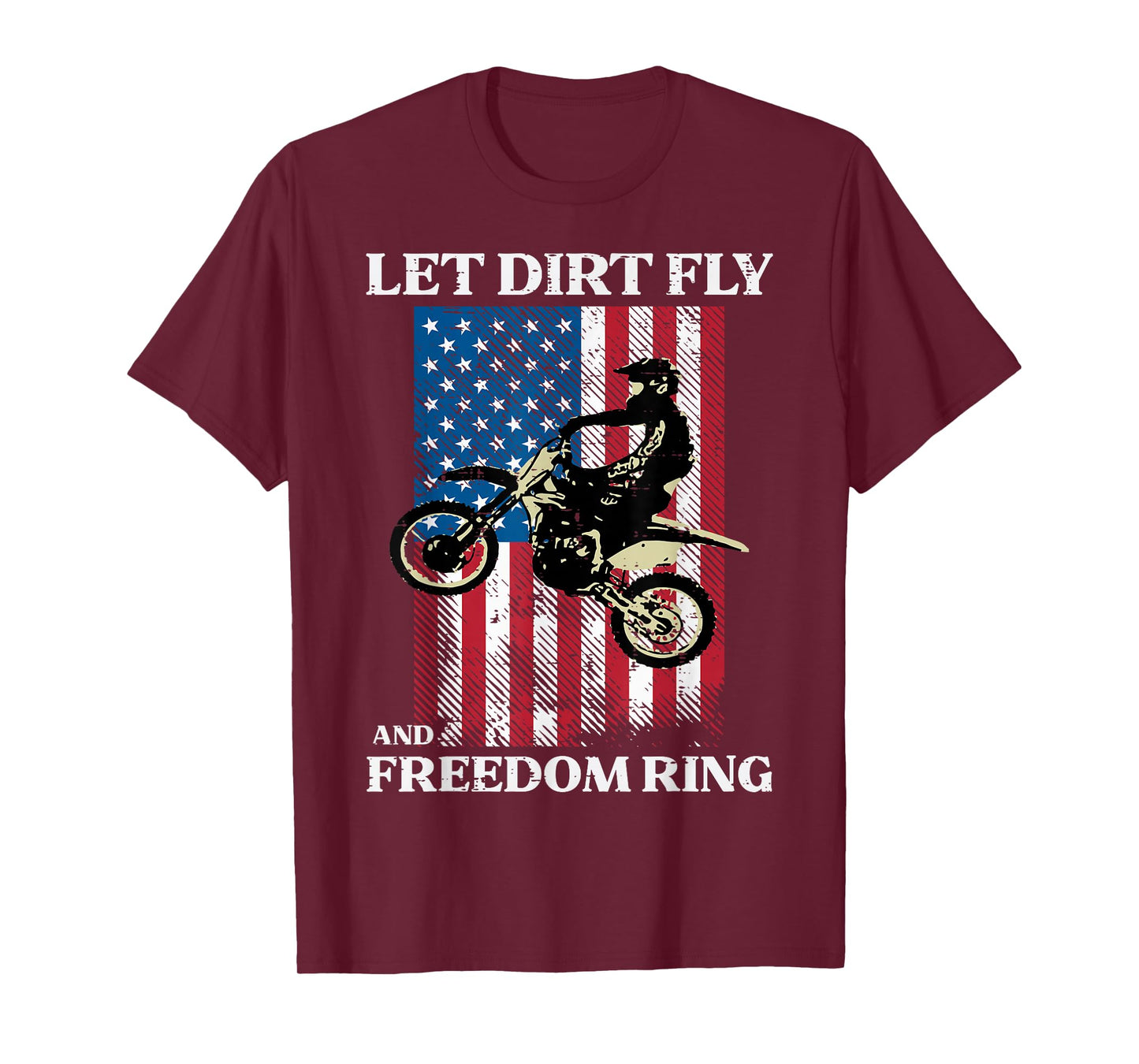 4th of July Dirt Bike Motocross America Biker Men Women Kids T-Shirt