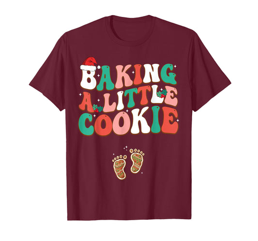 Baking A Little Cookie Cute Christmas Pregnancy Announcement T-Shirt