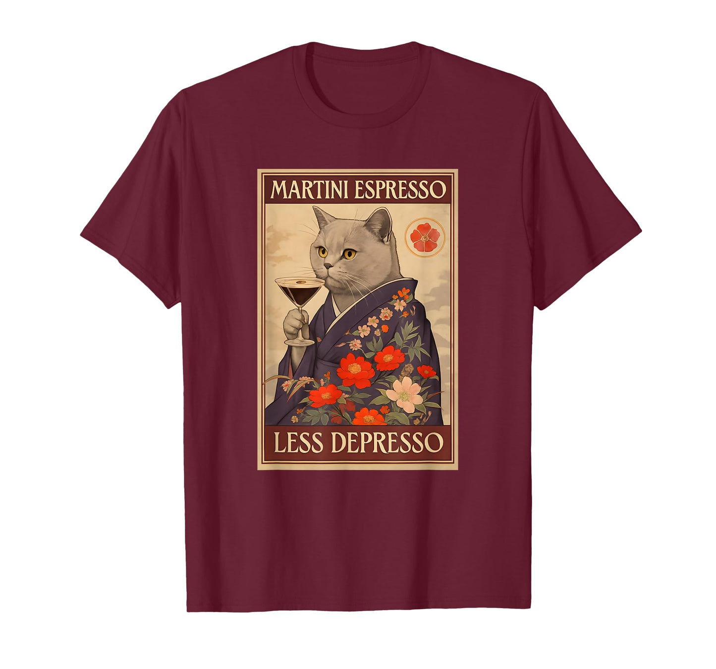 Cat Drinking Cocktail T-Shirt