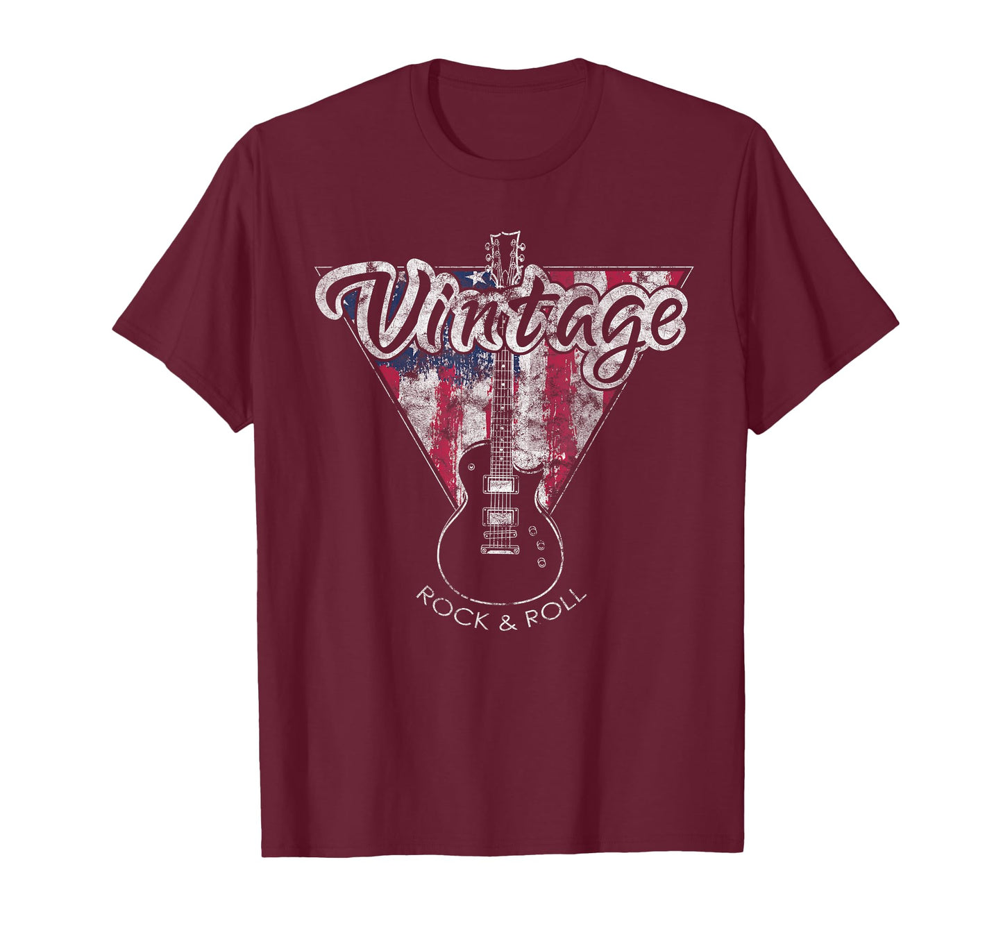 American Flag Guitar T-Shirt Vintage Guitar Player Gift T-Shirt