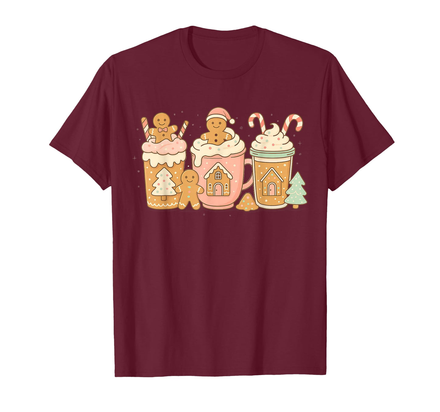 Cute Gingerbread Christmas Cookie Hot Cocoa Merry Xmas T-Shirt