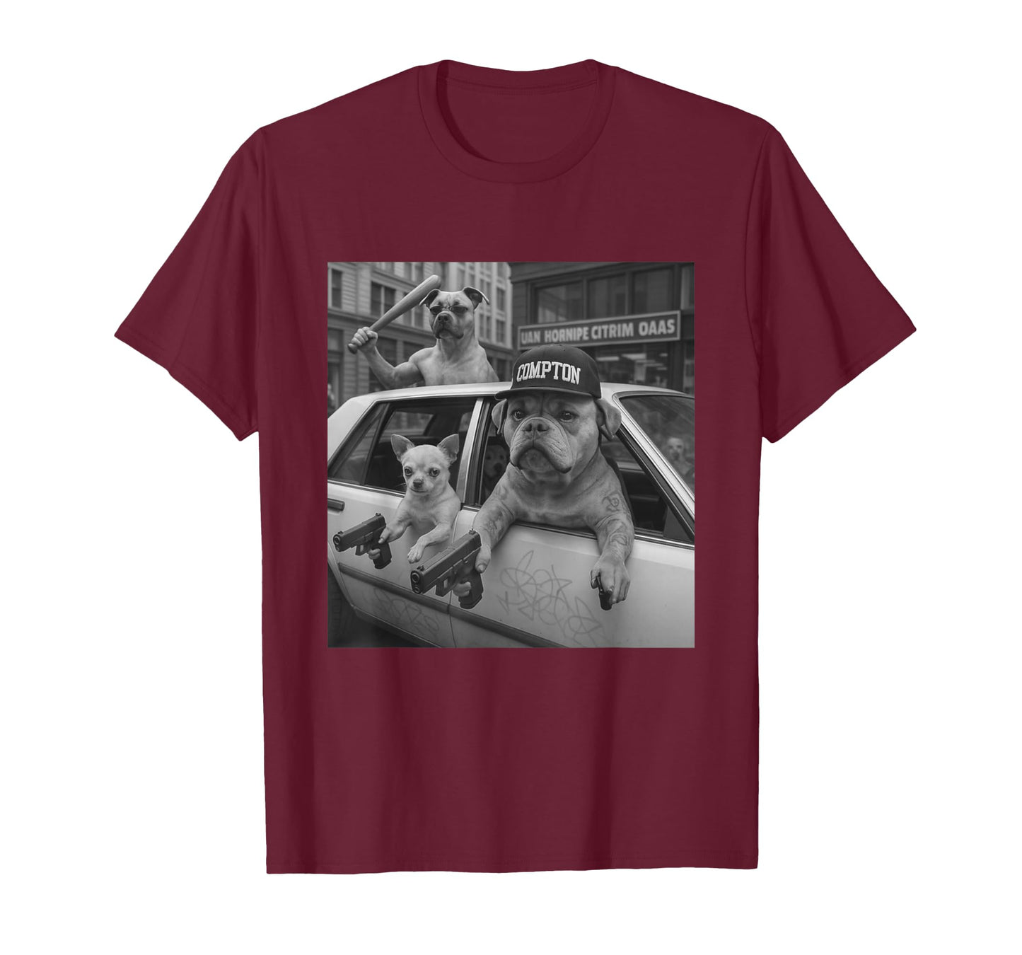 Funny Gangster Dogs Street T-Shirt