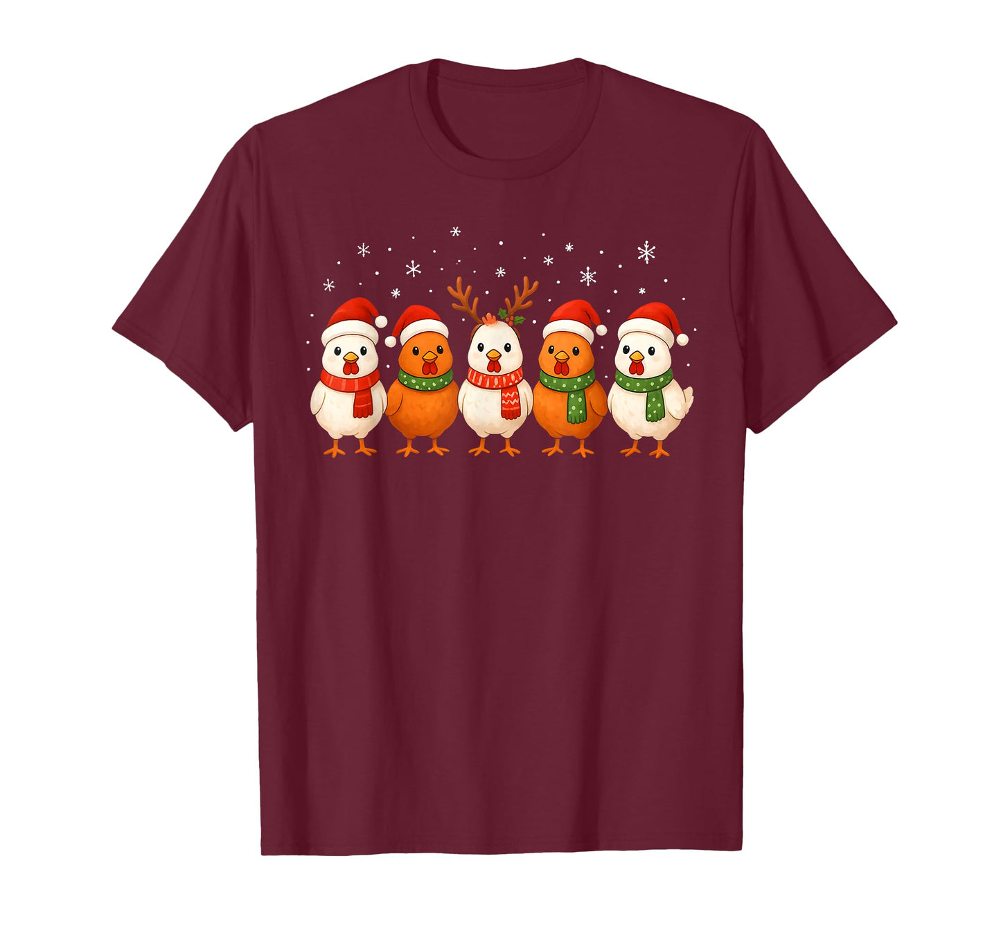 Christmas Lights Chicken Santa Kawaii Xmas Tree Holiday T-Shirt