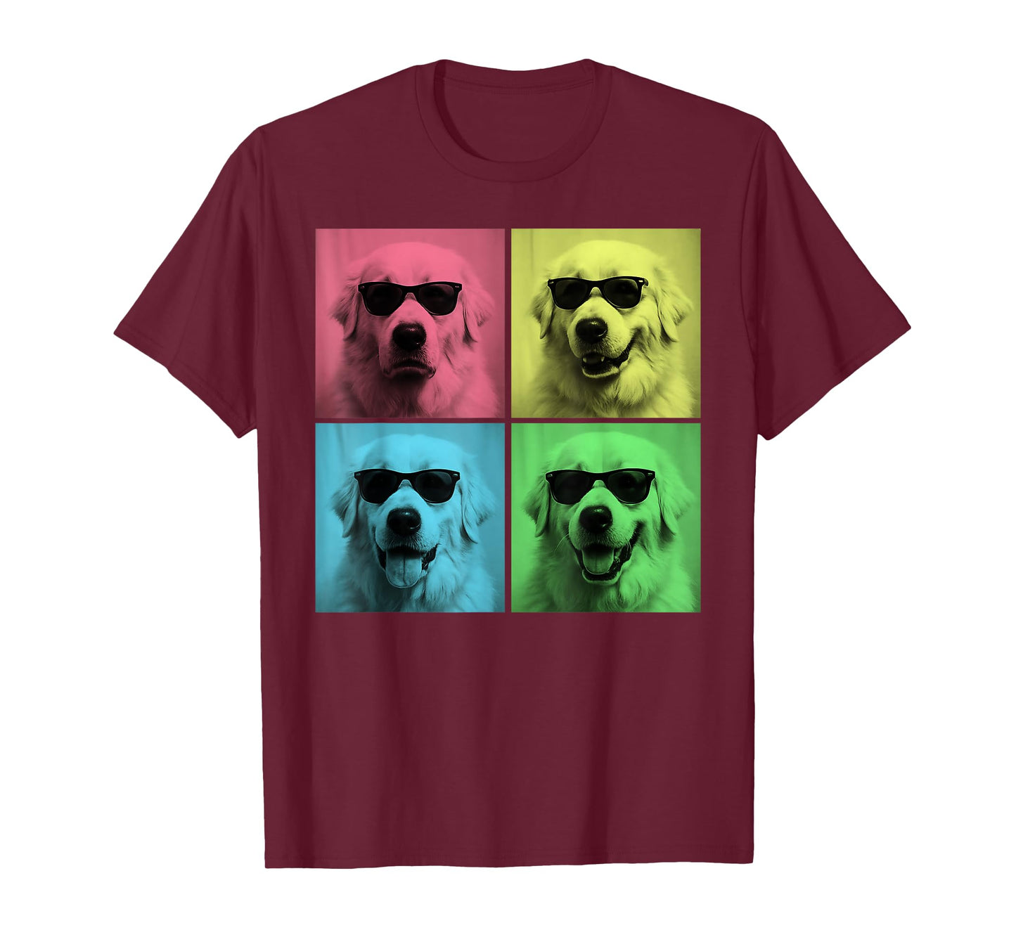 Great Pyrenees Pop Art Funny Pyrenees Dog Lover Photo Booth T-Shirt for Men Women Kids
