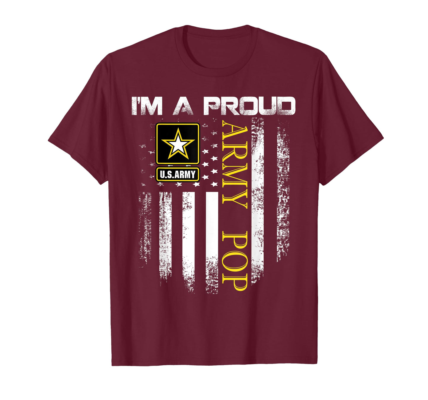 Vintage I'm A Proud Army Pop With American Flag Gift T-Shirt