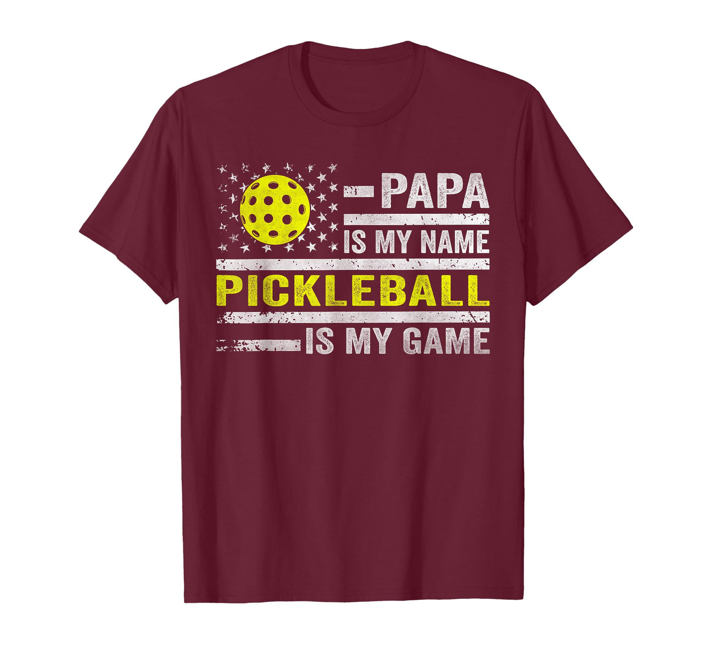 Papa Is My Name Pickleball Is My Game Funny Father's Day Men T-Shirt