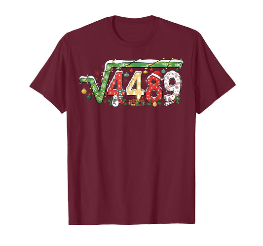 67 Meme Square Root 4489 Slang Math Teacher Funny Christmas T-Shirt