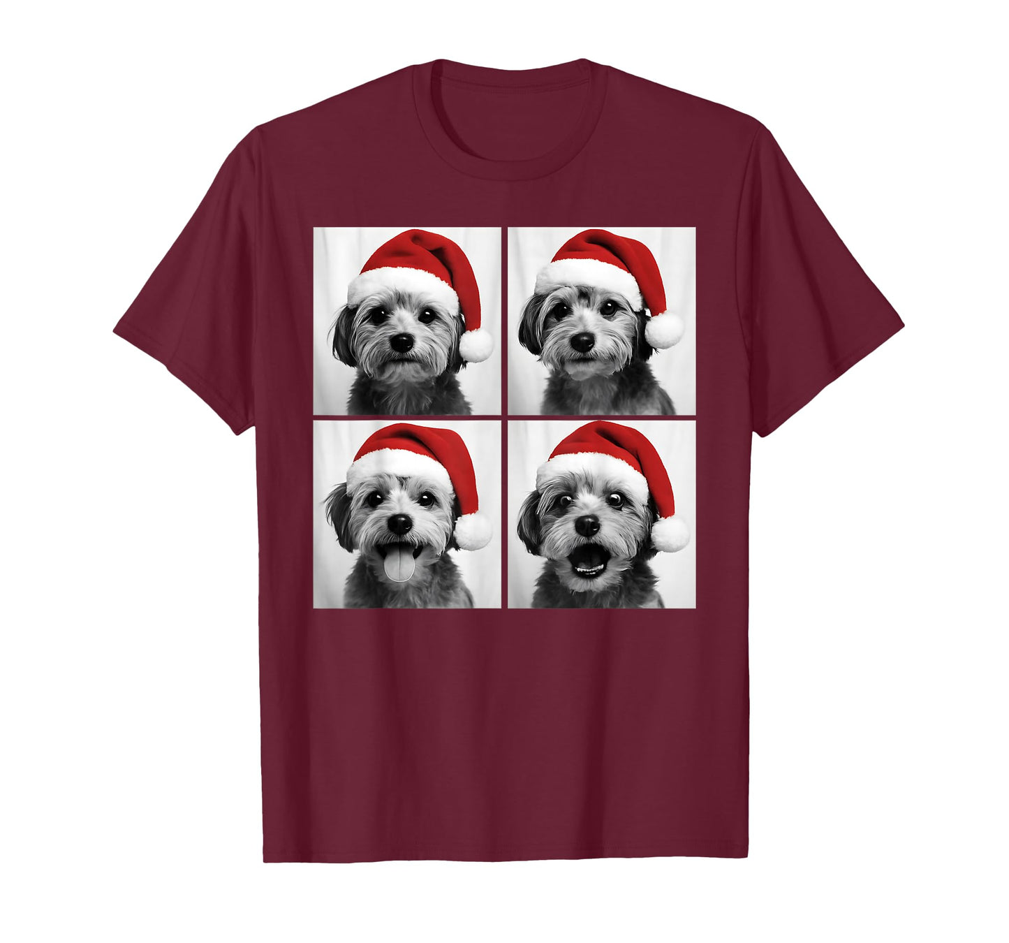 Funny Christmas Morkie Santa Dog Lover Photo Booth T-Shirt