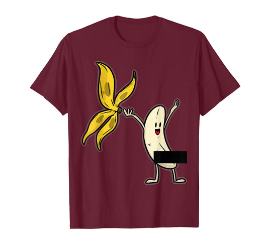 Banana Striptease Censored Naked Funny Adult T-Shirt