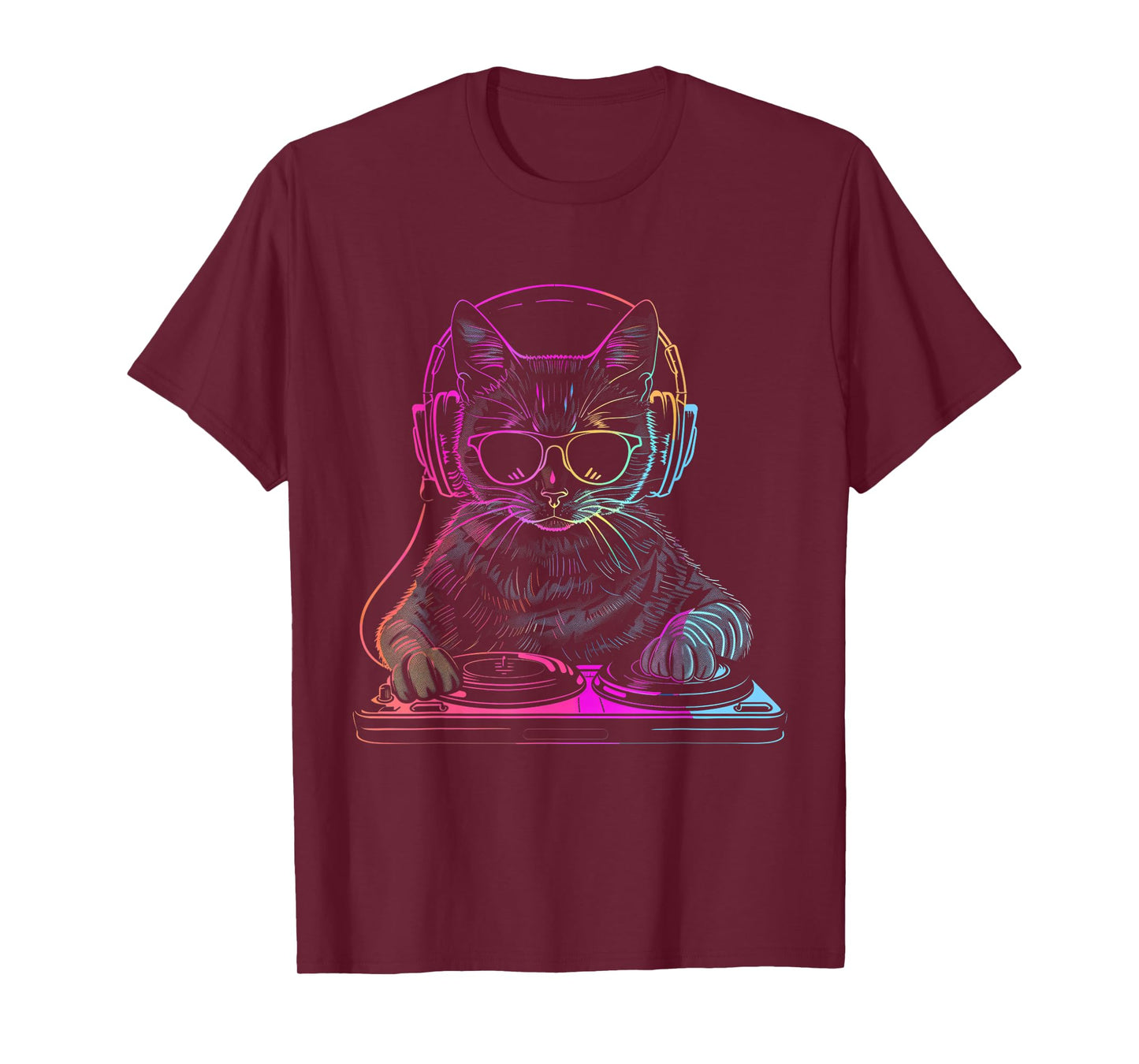 DJ Cat EDM Techno House Music Funny Cat Lover T-Shirt