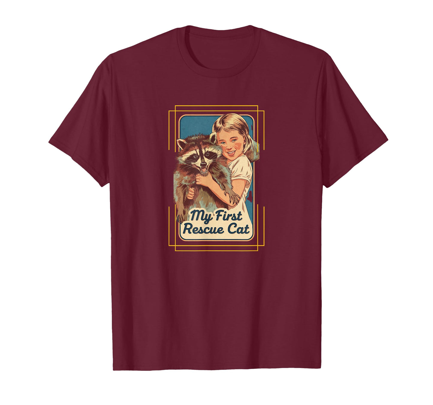 My First Rescue Cat Funny Dark Adult Humor Hilarious Vintage T-Shirt