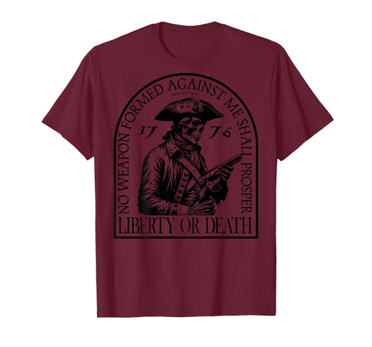 No Weapon Formed Against Me Shall Prosper (on back) T-Shirt