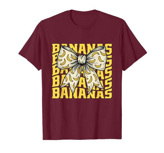 Bananas Retro Last Name Coquette Bow Men Women Girls Kids T-Shirt