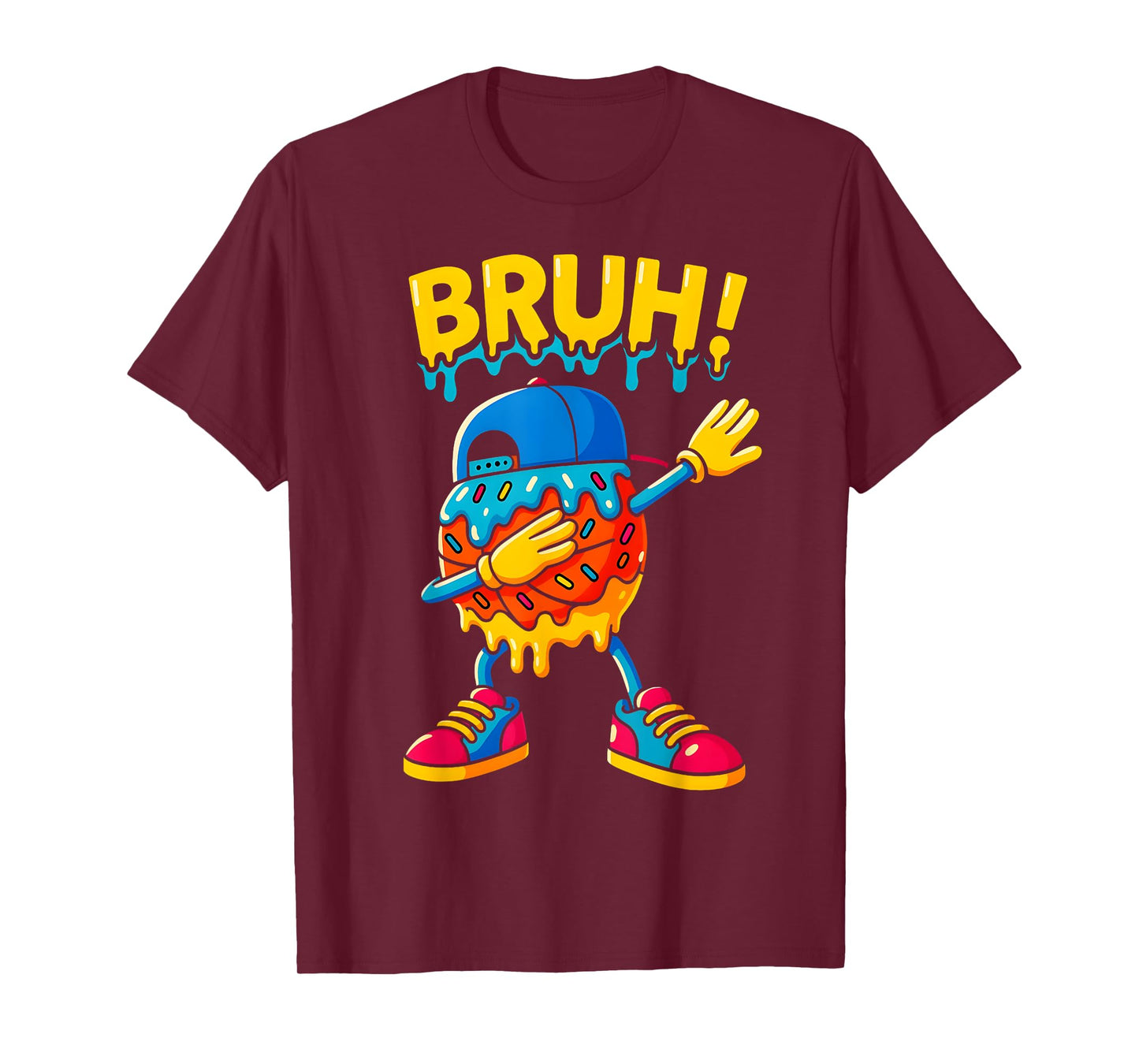Basketball Ice Cream Drip Boys Girls Cute Dabbing Game Day T-Shirt