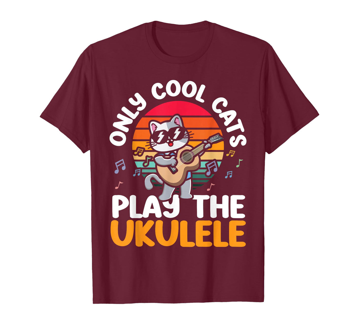 Hawaiian Ukulele Uke Cat Only Cool Cats Play The Ukulele T-Shirt