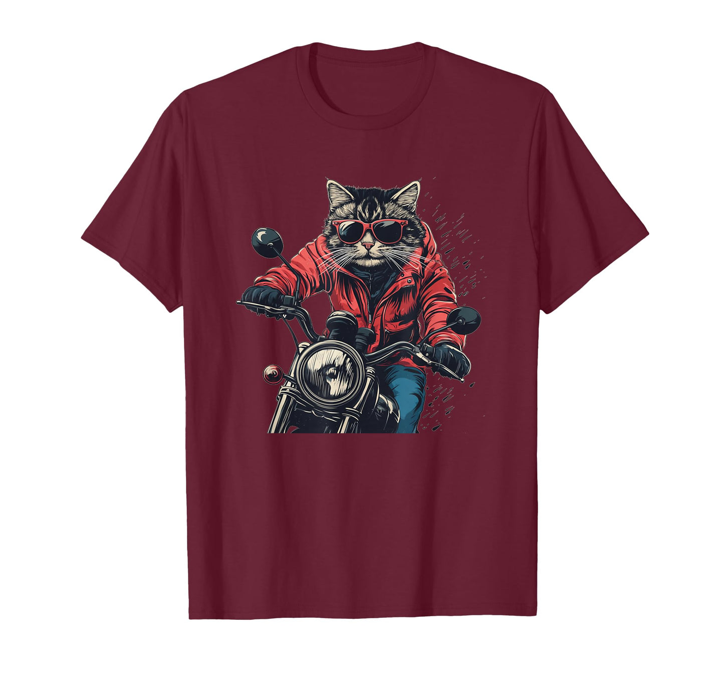 Cool Cat with Motorcycle for Biker and Cats Lovers T-Shirt