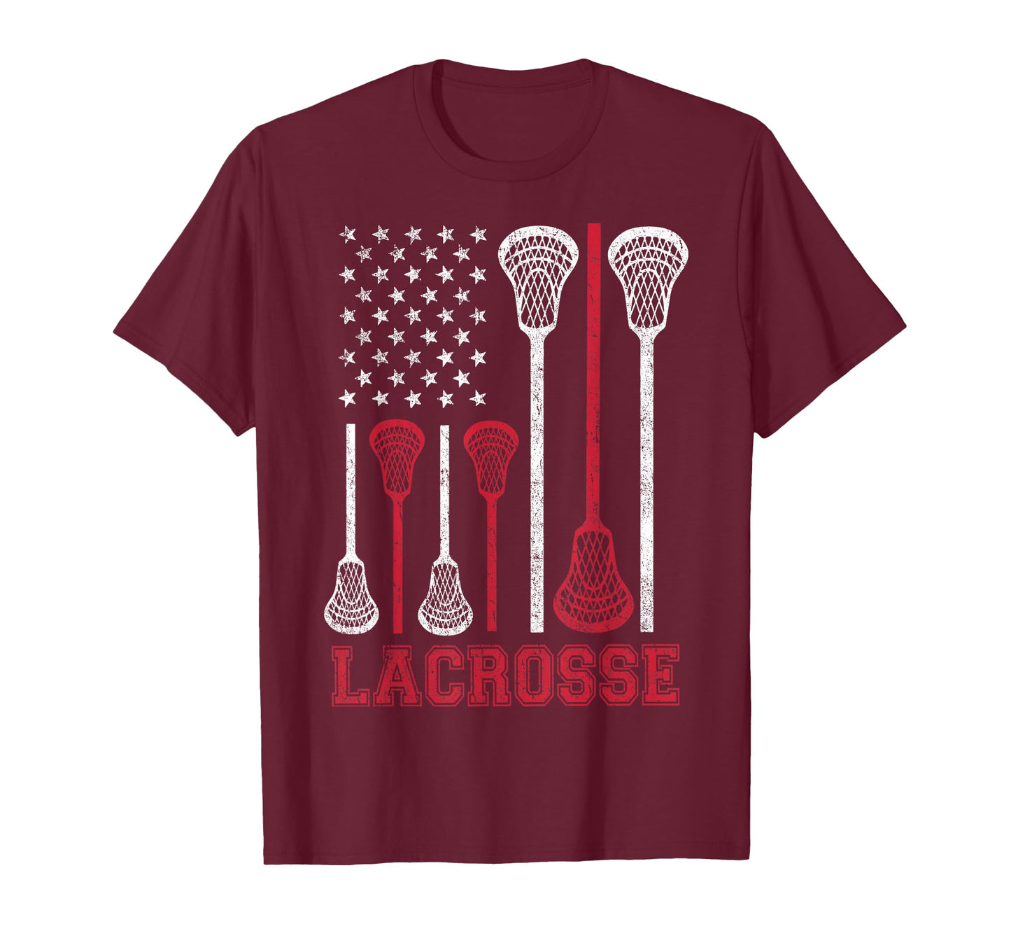 Lacrosse American Flag Lax Men Women Boys Girls Gifts T-Shirt