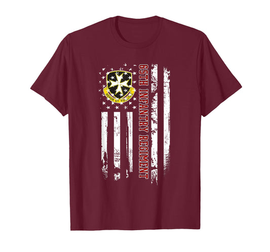 65th Infantry Regiment Veteran USA Flag Veterans Day Xmas T-Shirt